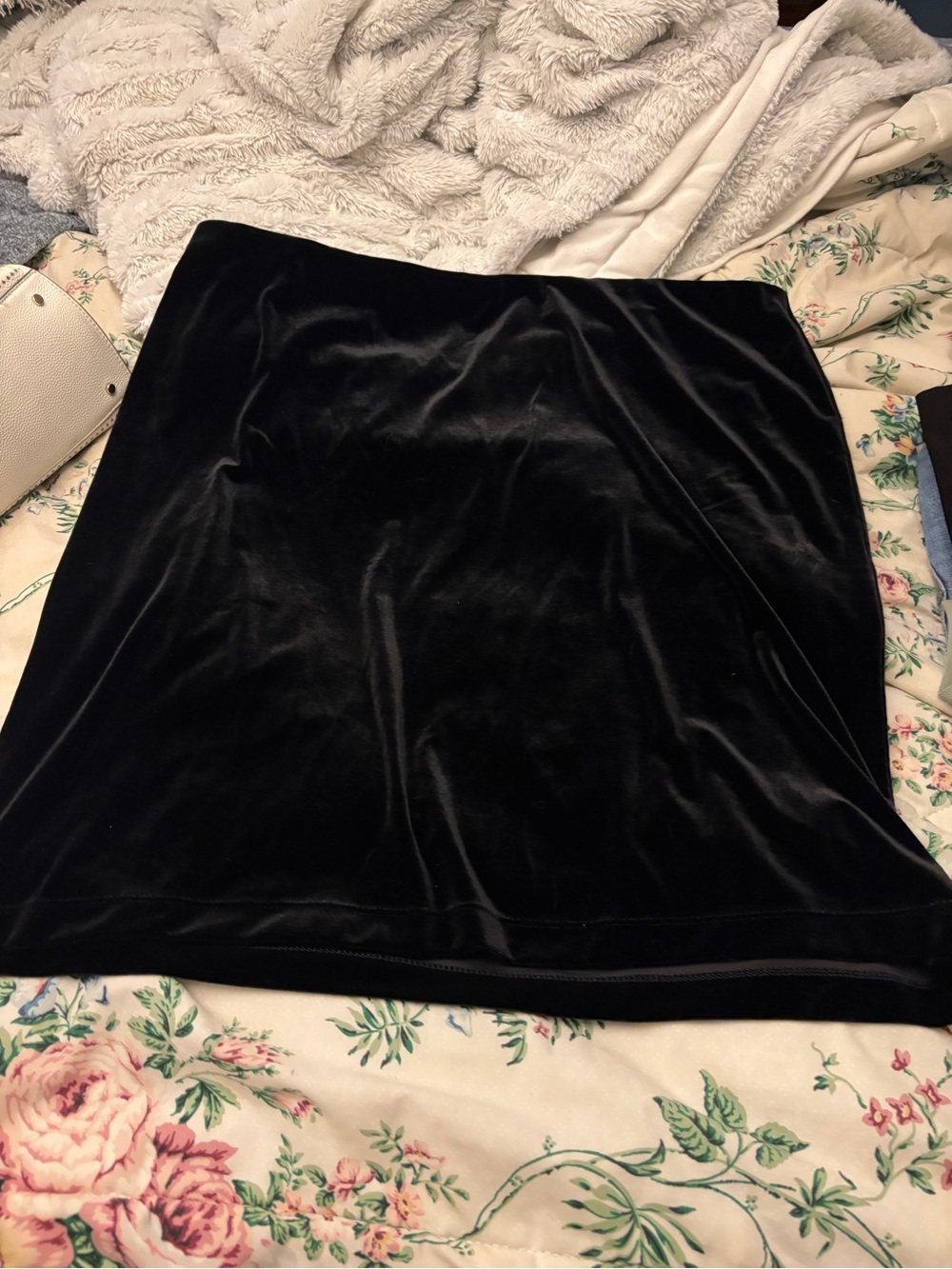 J. Jill Black Velvet A-Line Skirt